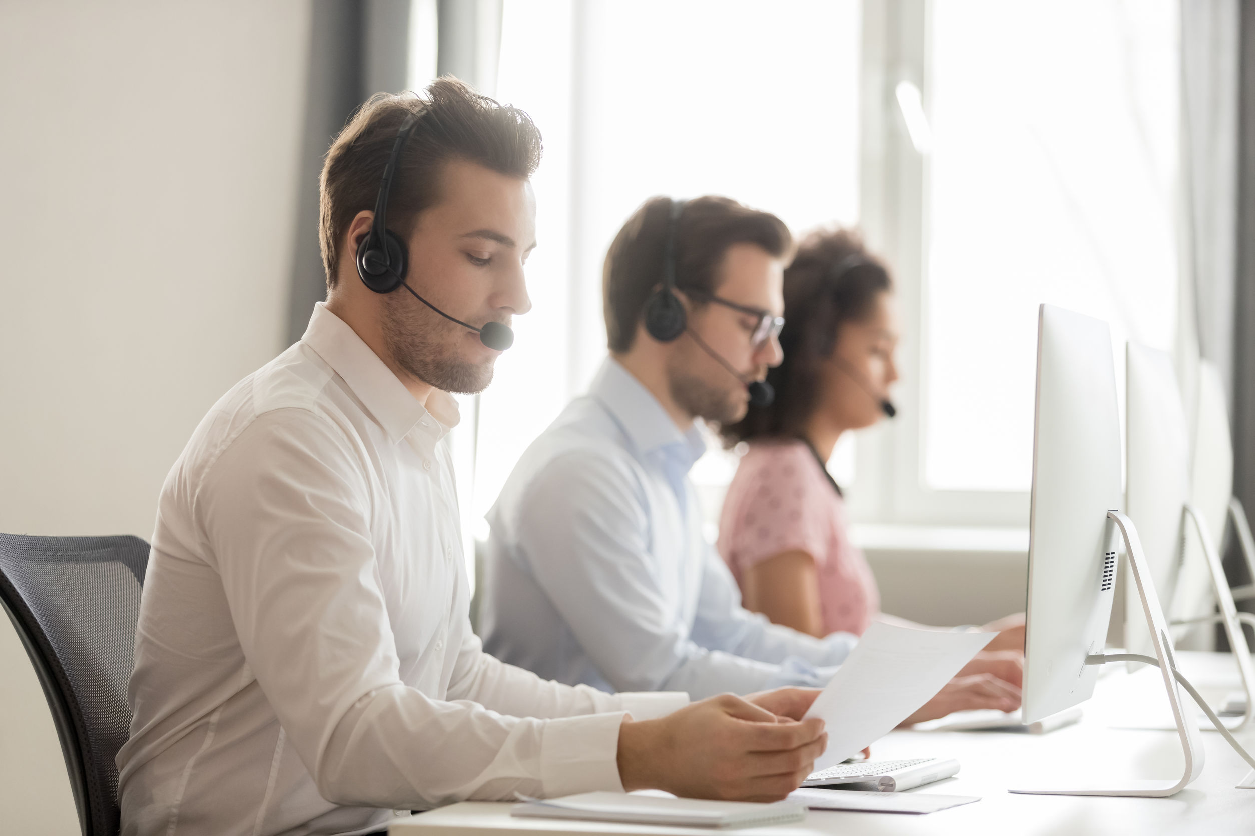Call Center Staff waiting for your calls
